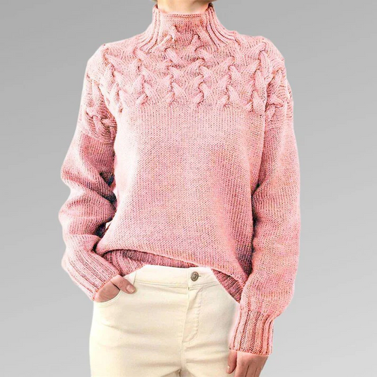 Barbara | Women's Cable Knit Sweater Turtleneck